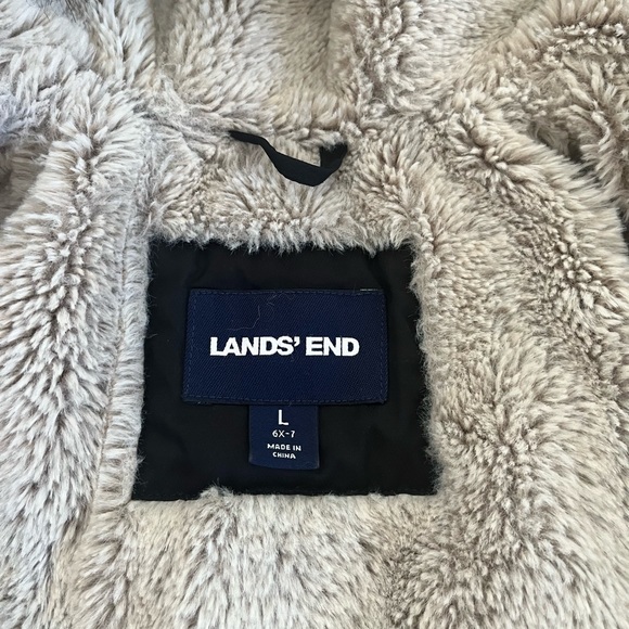 Land’s End - Girls Winter Fleece Lined Down Alternative ThermoPlume Coat - Picture 3 of 5